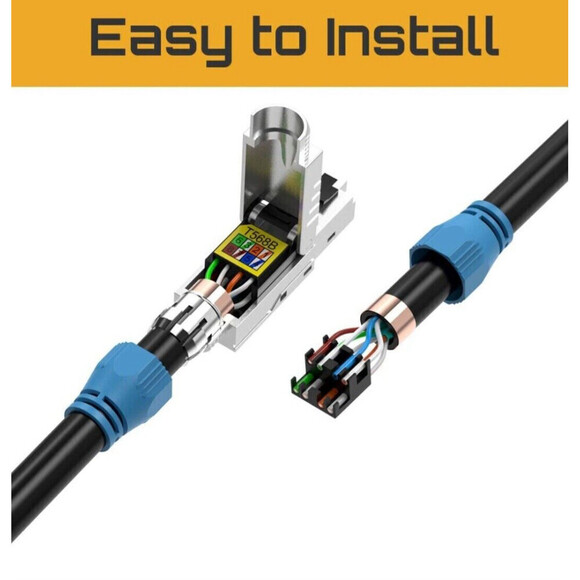 Cat8 Ethernet Cable Connector [GHMT & DSX8000 Certified] RJ45 Metal Tool Free... - Picture 3 of 7